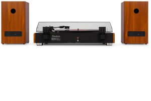 RP337W Vintage gramofon z bezprzewodowymi głośnikami BT Drewno one size 6