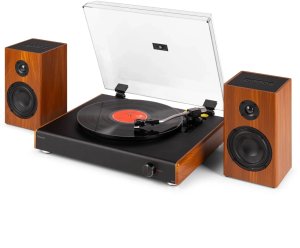 RP337W Vintage gramofon z bezprzewodowymi głośnikami BT Drewno one size 10