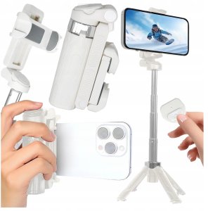 Selfie Stick Mini Tripod stabilny kompaktowy lekki Kijek do Selfie i Statyw Rozkładany 360 z Pilotem Bluetooth 10m, Stojak do Z 13