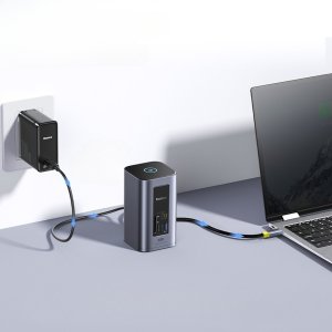 Baseus Air Spacemate 12w1 USB-C | 2xHDMI 4K@60Hz | 2xUSB-C 10Gb/s | 2xUSB-A 5Gb/s | 2xUSB-A (480Mb/s) |RJ45 | SD/microSD | 3.0 USB-C (PD) - szara 9