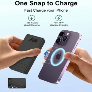 Powerbank Eneron 20W Bezprzewodowy Magnetyczny do MagSafe 10000 mAh Czarny (PB-20W-10K-B) 7