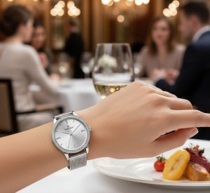 Zestaw damski zegarek Daniel Klein CORINA 13696-1 srebrny + bransoletka 5