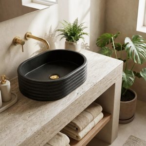 Umywalka nablatowa Rea Nicoletta Black 3
