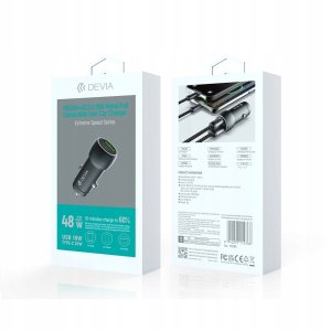 Devia ładowarka samochodowa Extreme PD QC 3.0 30W + 18W 1x USB 1x USB-C grafitowa 2