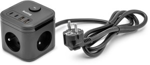 Huslog Przedłużacz kostka z USB 4