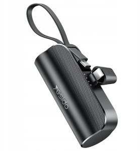 Yesido Powerbank YP68 5 000 mAh 12W + kabel USB-C, złącze Lightning, CZARNY 7