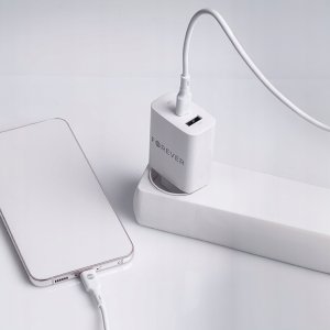 Forever ładowarka sieciowa PD QC TC-07-30AC 1x USB-C 1x USB 30W biała + kabel USB-C - USB-C 60W 2