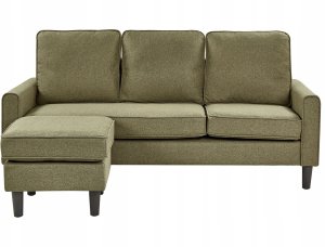 Sofa 3-osobowa z otomaną zielona AVESTA 5