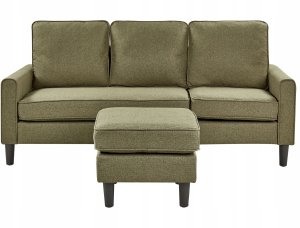 Sofa 3-osobowa z otomaną zielona AVESTA 6