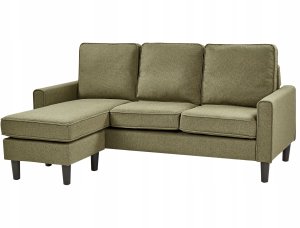 Sofa 3-osobowa z otomaną zielona AVESTA 9