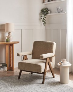 Fotel EVJE Boucle Piaskowy 2