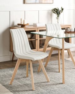 Zestaw 2 krzeseł do jadalni CALGARY Złamana biel 2