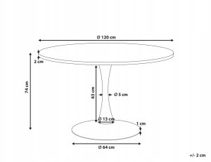 Stół do jadalni BOCA Biały 120 cm 120 cm 2