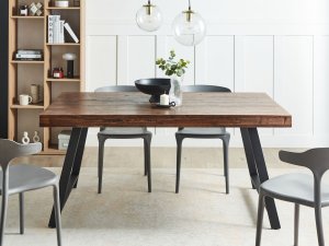 Stół do jadalni WARTON Ciemnobrązowy 160 cm 90 cm Drewno sosnowe 2