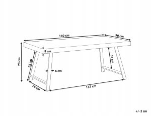 Stół do jadalni WARTON Ciemnobrązowy 160 cm 90 cm Drewno sosnowe 3