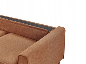 Sofa 3-osobowa z otomaną złoty brąz AVESTA 15