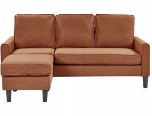 Sofa 3-osobowa z otomaną złoty brąz AVESTA 5