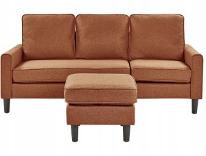 Sofa 3-osobowa z otomaną złoty brąz AVESTA 6