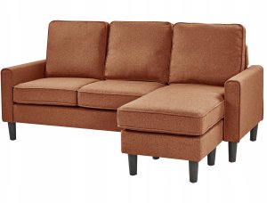 Sofa 3-osobowa z otomaną złoty brąz AVESTA 10