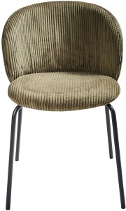 Zestaw 2 krzeseł do jadalni MILES Sztruks Oliwkowy 4