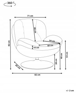 Fotel obrotowy NOLVIK Welur Musztardowy 3