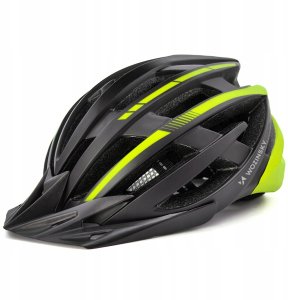Kask rowerowy MTB Wozinsky z tylną lampką USB M - czarno-żółty 4