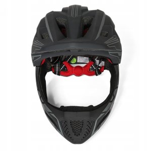 Kask rowerowy fullface dziecięcy Wozinsky z tylną lampką USB S - szary 4