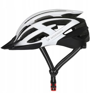 Kask rowerowy MTB Wozinsky z tylną lampką USB L - czarno-biały 2