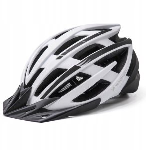 Kask rowerowy MTB Wozinsky z tylną lampką USB L - czarno-biały 3