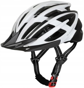 Kask rowerowy MTB Wozinsky z tylną lampką USB L - czarno-biały 10
