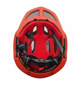 Kask rowerowy fullface dziecięcy Wozinsky z tylną lampką USB S - czerwono-żółty 3