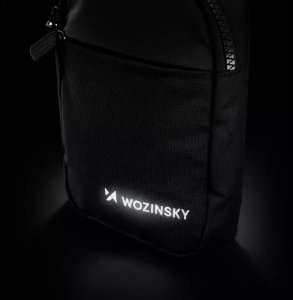 Wozinsky Mini saszetka na ramię WMS-W1 dwukomorowa na telefon unisex - czarna 2