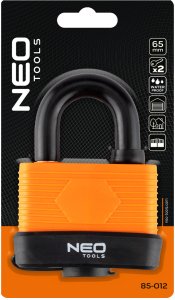 Neo Kłódka wodoodporna, laminowana osłona gum. 65mm 75