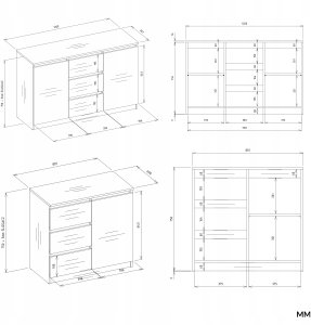 Komoda COSTA 1D3S/2D3S KASZMIR 6