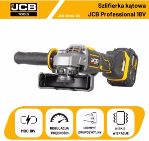 JCB Professional 18V Szlifierka Kątowa 125Mm Ładowarka 4.5A Akumulator 4Ah 4