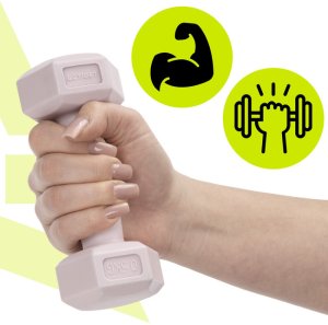 Actiget Ciężarki 2x0,5kg hexagonalne do ćwiczeń fitness hantle zestaw 2 szt. jasny róż UNIWERSALNY 12