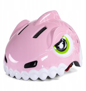 Kask rowerowy dziecięcy Wozinsky motyw dinozaur S - różowy 2