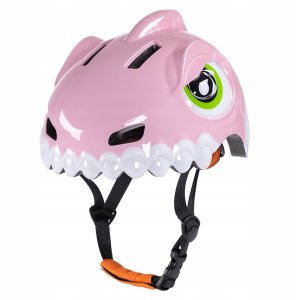 Kask rowerowy dziecięcy Wozinsky motyw dinozaur S - różowy 5