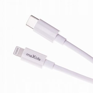 Maxlife ładowarka sieciowa PD QC MXTC-06-20AC 1x USB-C 1x USB 20W biała + kabel USB-C - Lightning 20W 8