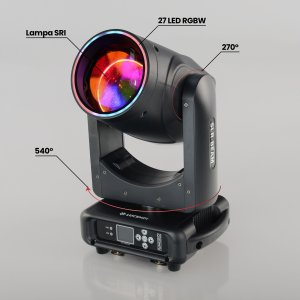 Lampa studyjna Krups Głowa ruchoma SLR-BEAM 12R 295W RING pryzmat zoom Lucendi one size 4