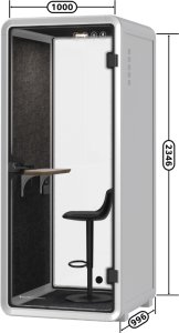 Kabina akustyczna do biura jednoosobowa Small Booth biały/szary ST 11