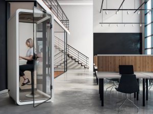 Kabina akustyczna do biura jednoosobowa Small Booth biały/szary ST 2