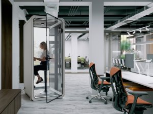 Kabina akustyczna do biura jednoosobowa Small Booth biały/szary ST 3