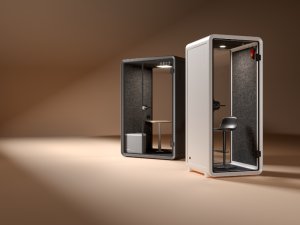 Kabina akustyczna do biura jednoosobowa Small Booth biały/szary ST 6
