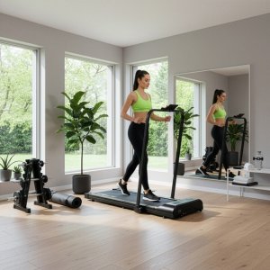 Bieżnia elektryczna, domowa 12 km/h z pilotem i aplikacją na telefon treningowa, składana UNIWERSALNY 37