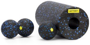 Roller, piłka, podwójna do masażu zestaw akcesorii do masażu, masażer czarno-niebieskie UNIWERSALNY 17