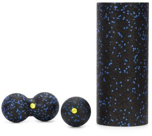 Roller, piłka, podwójna do masażu zestaw akcesorii do masażu, masażer czarno-niebieskie UNIWERSALNY 25