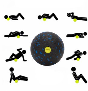 Roller, piłka, podwójna do masażu zestaw akcesorii do masażu, masażer czarno-niebieskie UNIWERSALNY 28