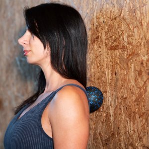 Roller, piłka, podwójna do masażu zestaw akcesorii do masażu, masażer czarno-niebieskie UNIWERSALNY 4