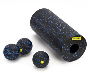 Roller, piłka, podwójna do masażu zestaw akcesorii do masażu, masażer czarno-niebieskie UNIWERSALNY 7